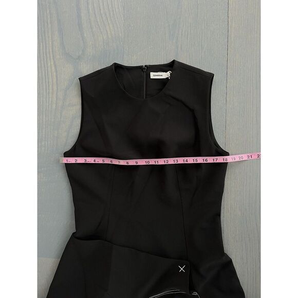 Simkhai $1215 Asymmetrical Hem Sleeveless Dress Contrast Stitching 12 - Picture 8 of 13